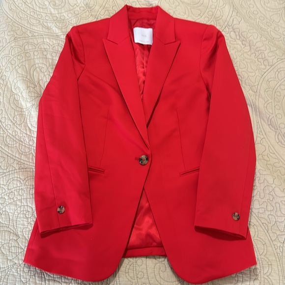 MNG Red One Button Closure Blazer - Picture 2 of 10